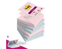 Z-notes repositionnables couleurs Soulful Super Sticky Post-it 76 x 76 mm - bloc de 90 feuilles - Pour l'achat de 36 notes = 1 palette OFFERTE