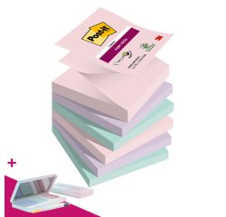 Z-notes repositionnables couleurs Soulful Super Sticky Post-it 76 x 76 mm - bloc de 90 feuilles - Pour l'achat de 36 notes = 1 palette OFFERTE