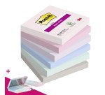 Notes repositionnables couleurs Soulful Super Sticky Post-it - bloc de 90 feuilles - Pour l'achat de 36 notes = 1 palette OFFERTE