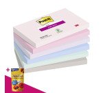 Notes repositionnables couleurs Soulful Super Sticky Post-it - bloc de 90 feuilles = Pour l'achat 12 notes repositionnables, 1 sachet de M&M OFFERT