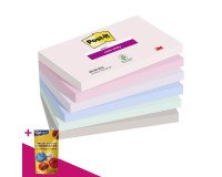 Notes repositionnables couleurs Soulful Super Sticky Post-it 76 x 127 mm - bloc de 90 feuilles = Pour l'achat 12 notes repositionnables, 1 sachet de M&M OFFERT
