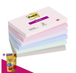 Notes repositionnables couleurs Soulful Super Sticky Post-it - bloc de 90 feuilles = Pour l'achat 12 notes repositionnables, 1 sachet de M&M OFFERT
