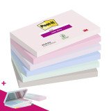 Notes repositionnables couleurs Soulful Super Sticky Post-it 76 x 127 mm - bloc de 90 feuilles -Pour l'achat de 36 notes = 1 palette OFFERTE