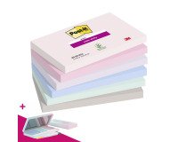 Notes repositionnables couleurs Soulful Super Sticky Post-it 76 x 127 mm - bloc de 90 feuilles -Pour l'achat de 36 notes = 1 palette OFFERTE