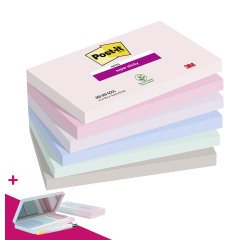 Notes repositionnables couleurs Soulful Super Sticky Post-it - bloc de 90 feuilles - Pour l'achat de 36 notes = 1 palette OFFERTE