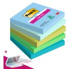 Notes repositionnables couleurs Oasis Super Sticky Post-it - bloc de 90 feuilles - Pour l'achat de 30 notes = 1 palette OFFERTE