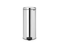 Poubelle 30 litres ronde à pédale Brabantia NewIcon, inox brillant