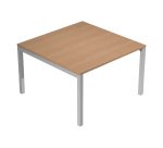 Bridge modular meeting table with metal bridge legs, W 120 x D 120 x H 74.6 cm