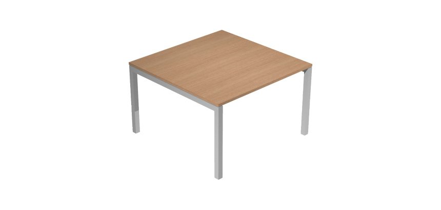 Bridge modular meeting table with metal bridge legs, W 120 x D 120 x H 74.6 cm