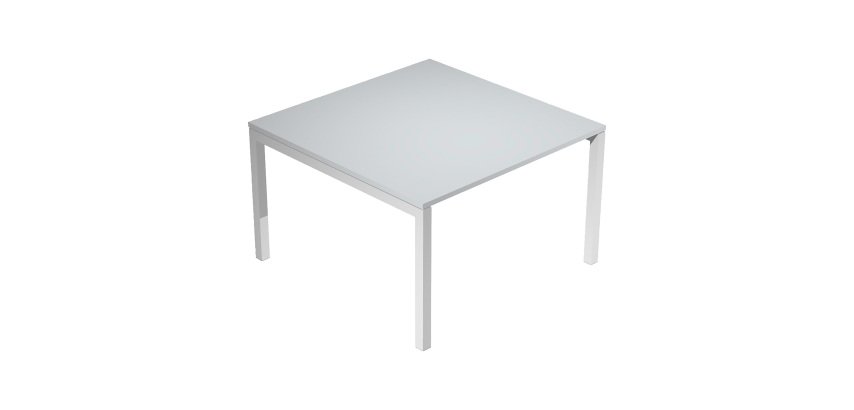 Bridge modular meeting table with metal bridge legs, W 120 x D 120 x H 74.6 cm