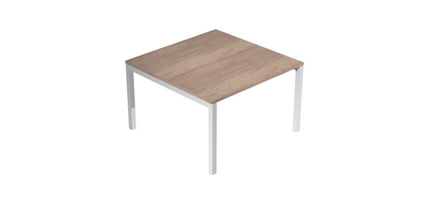 Bridge modular meeting table with metal bridge legs, W 120 x D 120 x H 74.6 cm