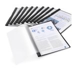 Chemise de présentation à clip recyclée Rapesco Eco  23 x 31 noir - Lot de 10