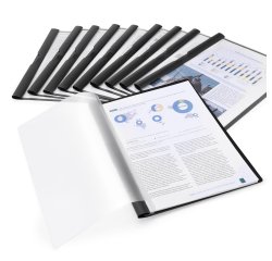 Chemise de présentation à clip recyclée Rapesco Eco  23 x 31 noir - Lot de 10