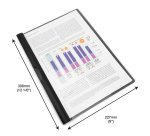 Chemise de présentation à clip recyclée Rapesco Eco  23 x 31 noir - Lot de 10