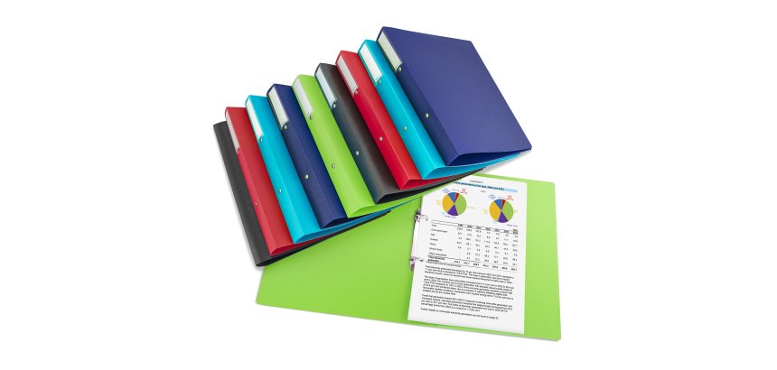 Classeurs recyclé à 2 Anneaux Rapesco Eco A4 - Dos de 3,8 cm couleurs assorties - Lot de 10