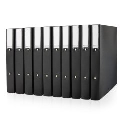 Recycelte 2-Ring-Ordner Rapesco Eco A4 - Rückenbreite 3,8 cm schwarz - 10er-Pack