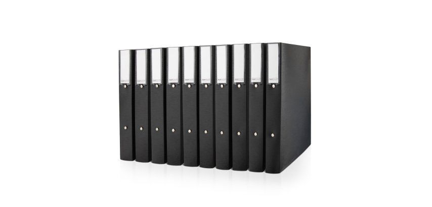 Recycled 2-Ring Rapesco Eco A4 Binders - 3.8 cm Spine Black - Pack of 10