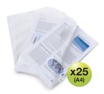 Chemise coin plastique recyclé Rapesco Eco A4 polypropylène 10/100e transparente incolore - Paquet de 25