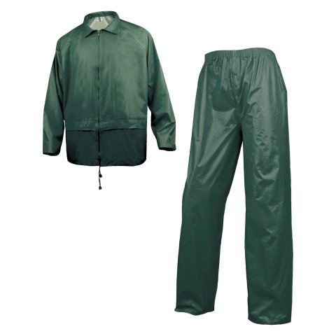 Conjunto de lluvia impermeable 400 Delta Plus verde talla XL