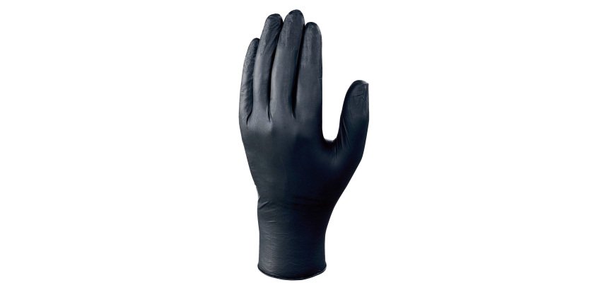 Guantes desechables de nitrilo V1460 Delta Plus negro sin polvo - caja de 100