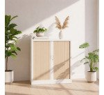 Armario de persiana metálico desmontable Unión Alt 100 x An 100 cm estructura blanca