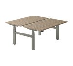 Schreibtischgestell mit 2 elektrisch höhenverstellbaren Büros Ergomaxx Mémo B 160 x T 80 cm Tischplatte Ulme