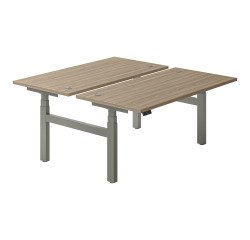 Pôle de 2 bureaux réglables en hauteur électriques Ergomaxx Memo -3 mémoires de position - 1 USB-A et C