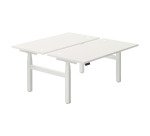 Electrically adjustable dual office desk Ergomaxx Mémo L 160 x W 80 cm white top