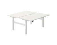Eiland 2 werkposten elektrisch in hoogte verstelbaar Ergomaxx Mémo L 160 x D 80 cm wit blad