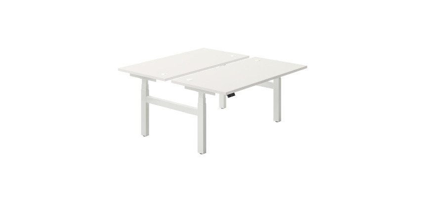 Electrically adjustable dual office desk Ergomaxx Mémo L 160 x W 80 cm white top