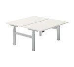 Pole de 2 bureaux réglables en hauteur électriques Ergomaxx Mémo  L 160 x P 80 cm cm plateau blanc