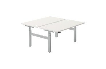 Electrically adjustable dual office desk Ergomaxx Mémo L 160 x W 80 cm white top