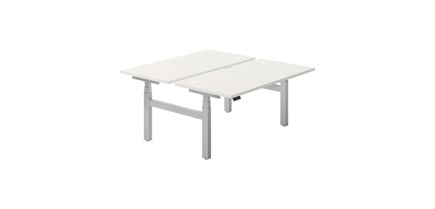 Pôle de 2 bureaux réglables en hauteur électriques Ergomaxx Memo -3 mémoires de position - 1 USB-A et C