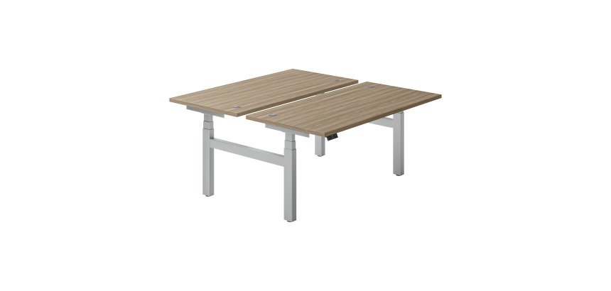 Desk with 2 electrically adjustable height Ergomaxx Mémo L 160 x W 80 cm elm top