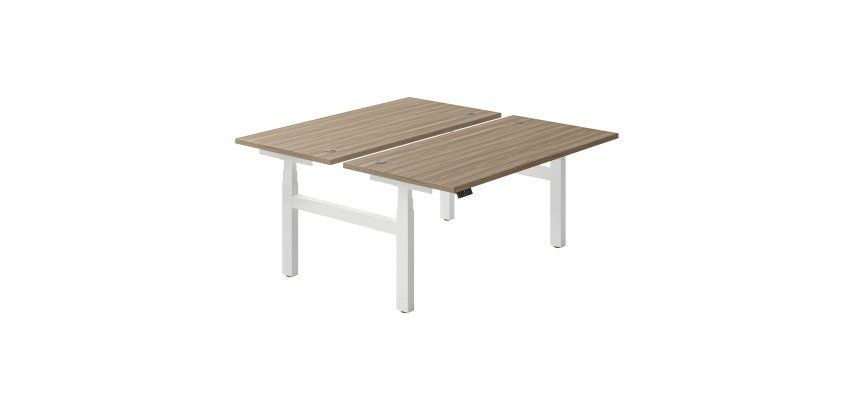 Pole de 2 bureaux réglables en hauteur électriques Up & Up L 160 x P 80 cm cm plateau orme