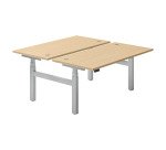 Büroset mit 2 elektrisch höhenverstellbaren Ergomaxx Memo-Büros - 3 Speicherpositionen - 1 USB-A und C