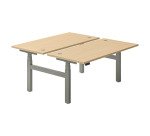 Eiland 2 werkposten elektrisch in hoogte verstelbaar Ergomaxx Mémo L 160 x D 80 cm licht eiken blad