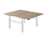 Height-adjustable electric Ergomaxx Memo 2-office workstation L 140 x W 80 cm elm wood top.