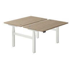 Height-adjustable electric Ergomaxx Memo 2-office workstation L 140 x W 80 cm elm wood top.