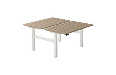 Pole von 2 höhenverstellbaren Elektrobüros Ergomaxx Mémo L 140 x T 80 cm Orme-Platte