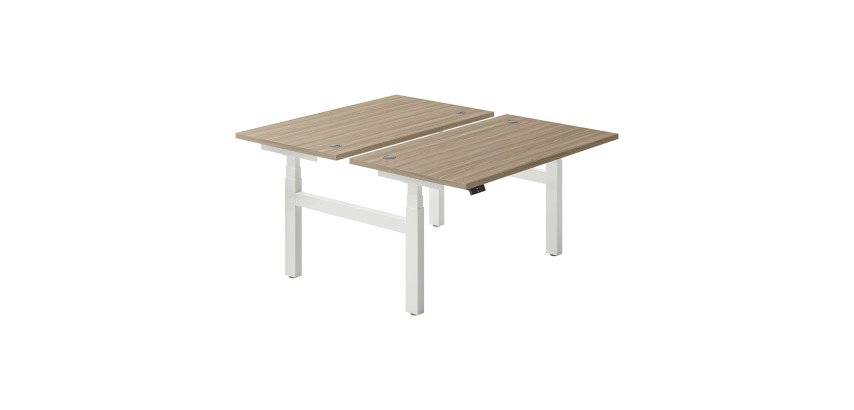 Pole de 2 bureaux réglables en hauteur électriques Up & Up L 140 x P 80 cm cm plateau orme