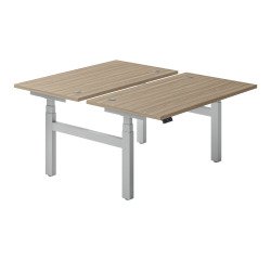 Height-adjustable electric Ergomaxx Memo 2-office workstation L 140 x W 80 cm elm wood top.