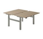 Height-adjustable electric Ergomaxx Memo 2-office workstation L 140 x W 80 cm elm wood top.