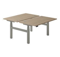 Pole von 2 höhenverstellbaren Elektrobüros Ergomaxx Mémo L 140 x T 80 cm Orme-Platte