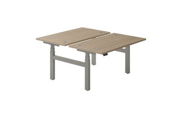 Height-adjustable electric Ergomaxx Memo 2-office workstation L 140 x W 80 cm elm wood top.