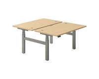 Pole de 2 bureaux réglables en hauteur électriques Up & Up L 140 x P 80 cm cm plateau chêne clair