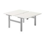 Eiland 2 werkposten elektrisch in hoogte verstelbaar Ergomaxx Mémo L 140 x D 80 cm wit blad