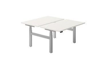 Desk with 2 electrically adjustable height Ergomaxx Memo  L 140 x D 80 cm white top.
