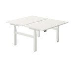 Desk with 2 electrically adjustable height Ergomaxx Memo  L 140 x D 80 cm white top.