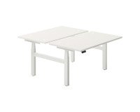 Eiland 2 werkposten elektrisch in hoogte verstelbaar Ergomaxx Mémo L 140 x D 80 cm wit blad